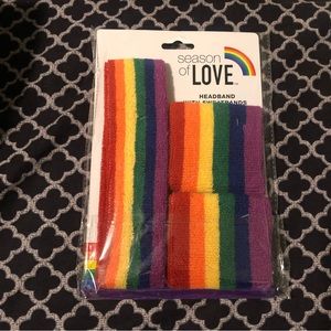 Season Of Love Pride Rainbow Headband Sweatband Set